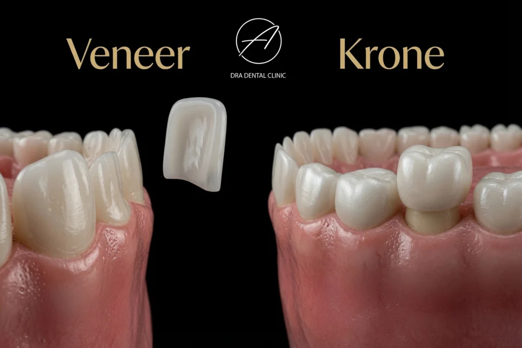Vergleichstabelle Haltbarkeit Veneers und Kronen