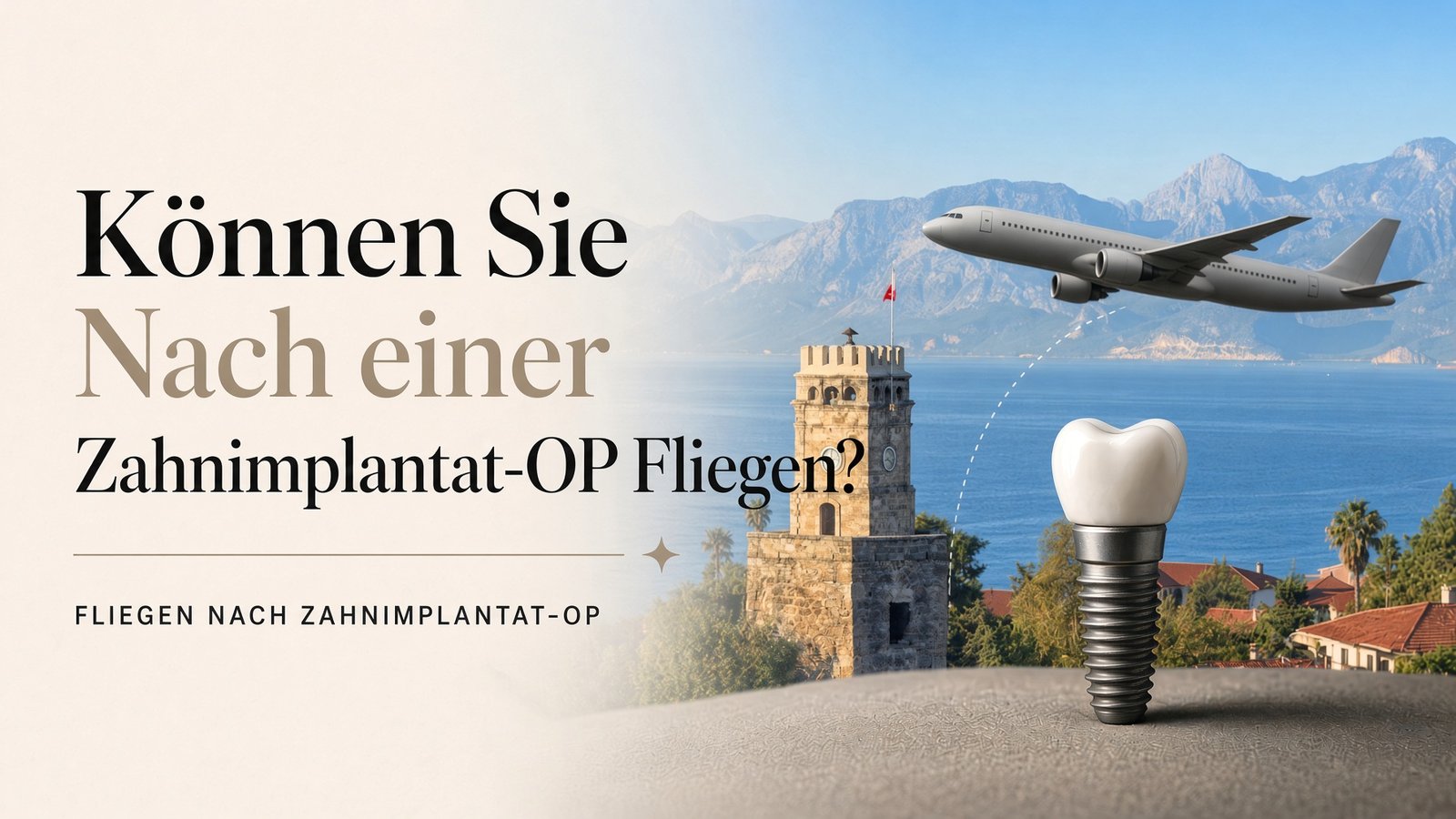 Titelbild zum Fliegen nach einer Zahnimplantat-Operation