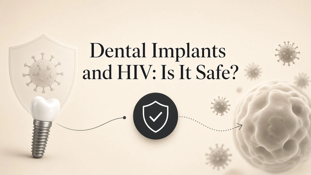 Cover image about whether dental implants are safe for people with HIV