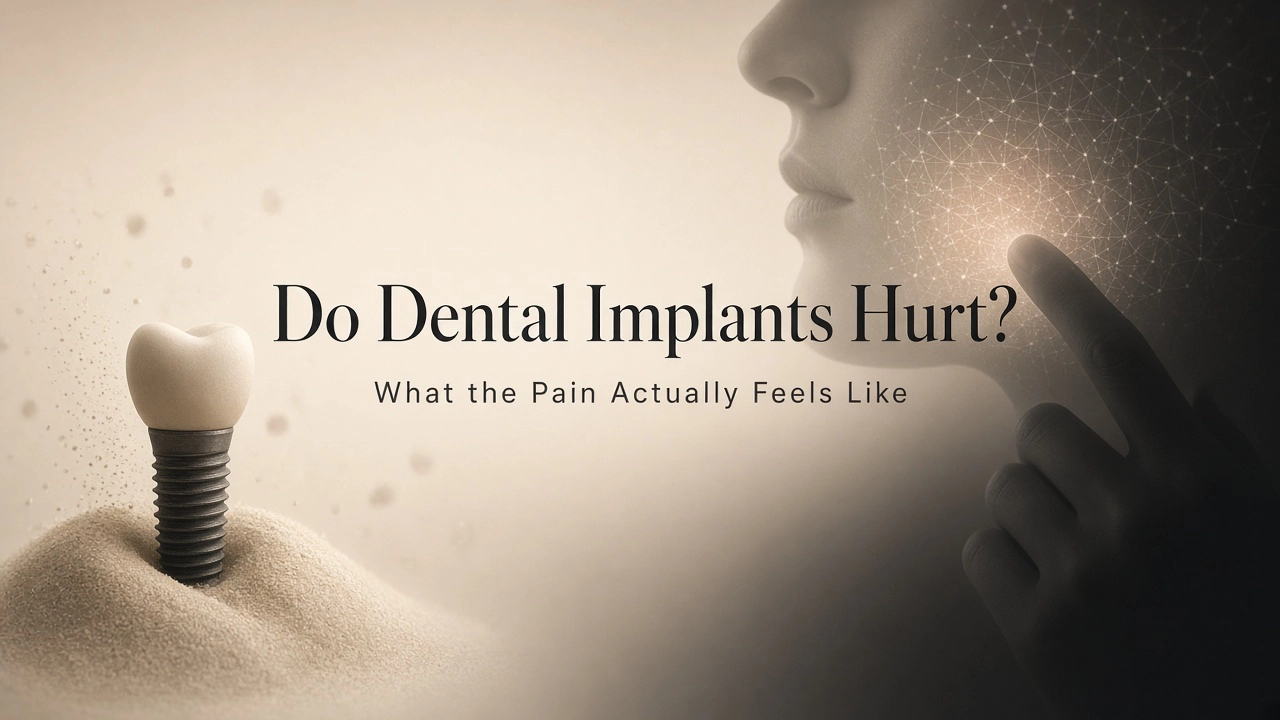 Cover image about whether dental implants hurt and what the pain feels like